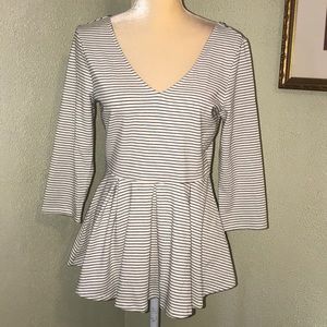 Victoria’s Secret Black & White Peplum Top Size Medium